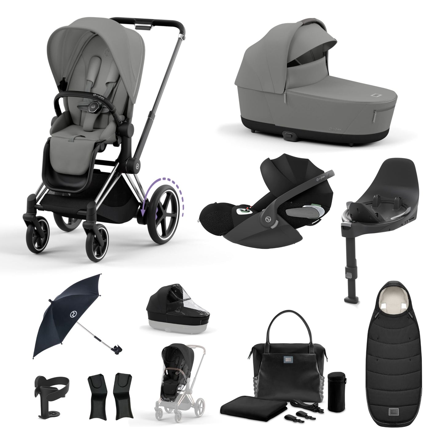 Cybex e-Priam Bundle - Mirage Grey