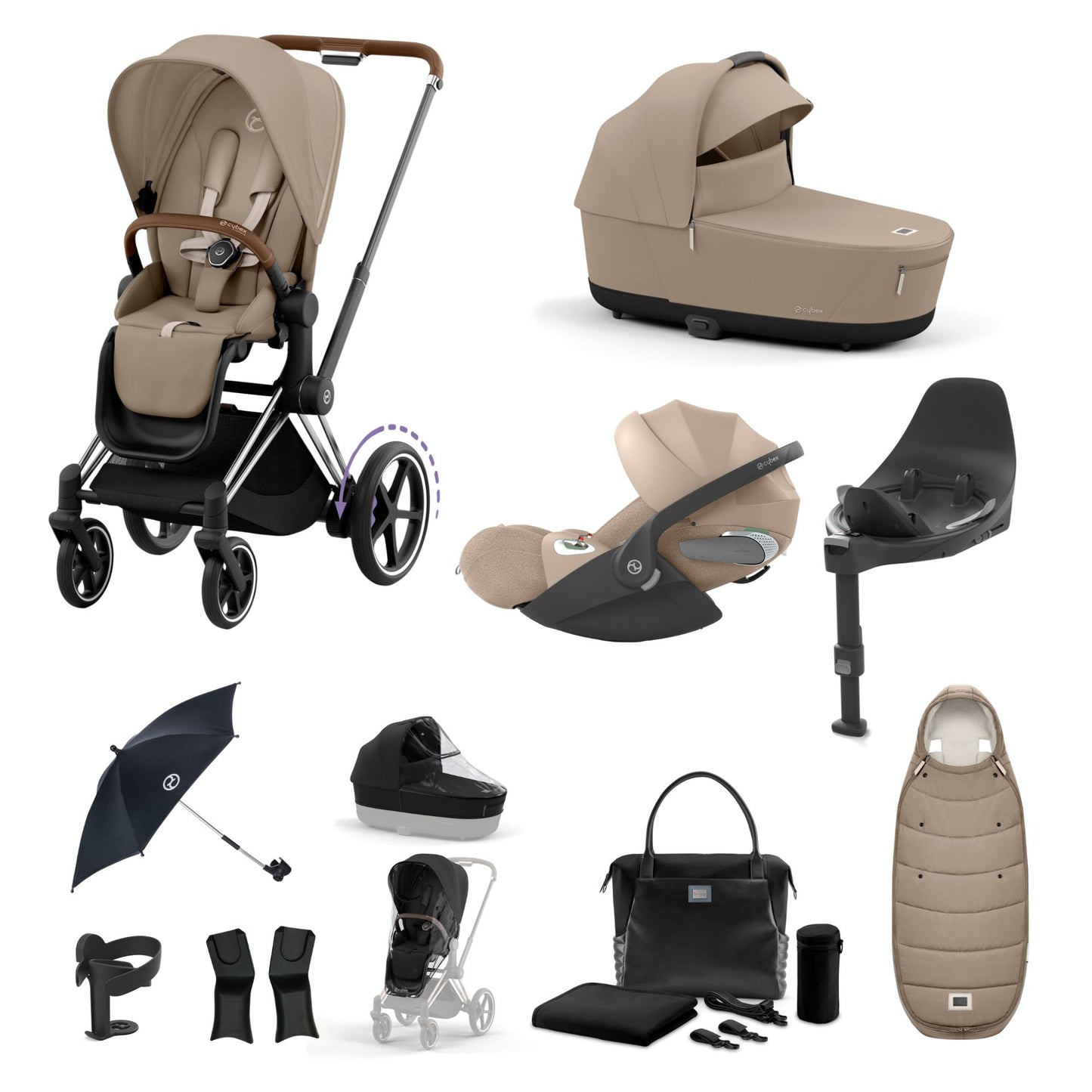 Cybex e-Priam Bundle - Cozy Beige