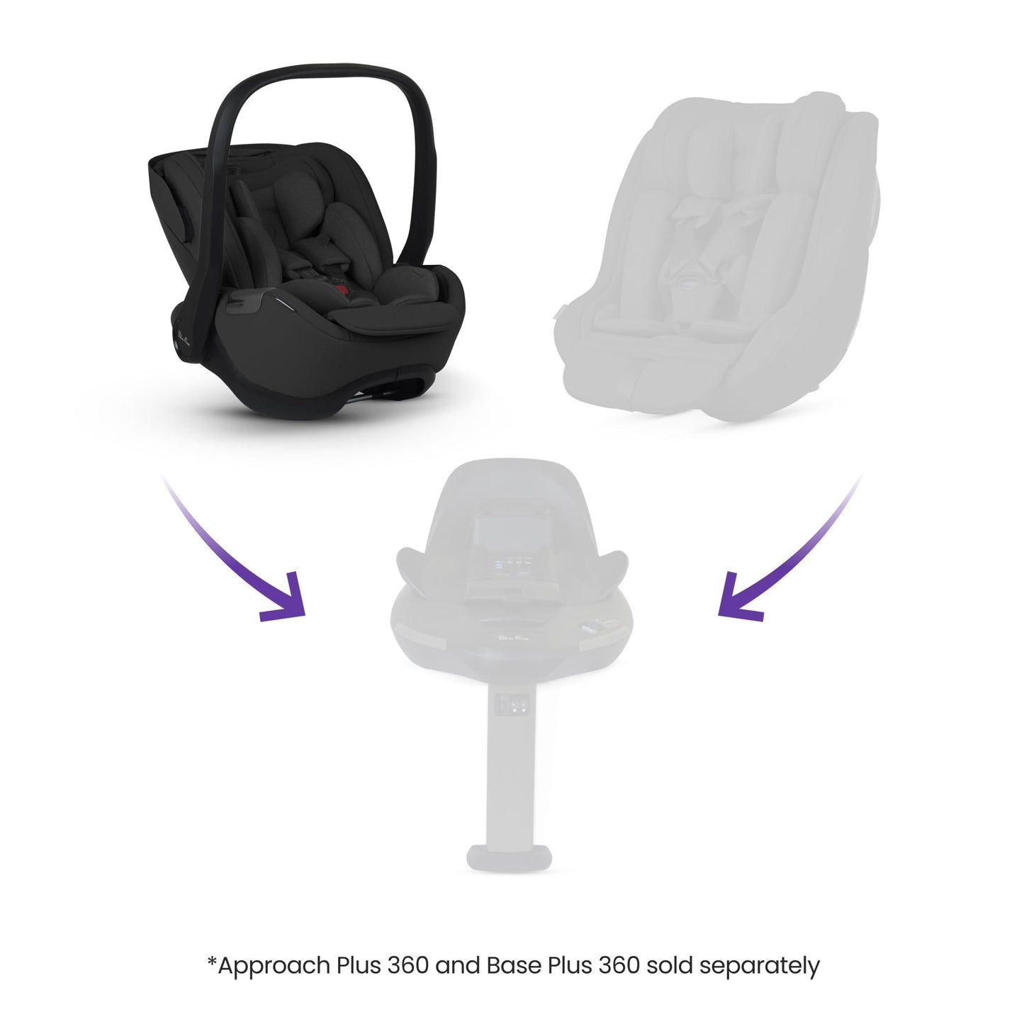 Silver Cross Glide Plus 360 Infant Car Seat and Base - Iconic Black