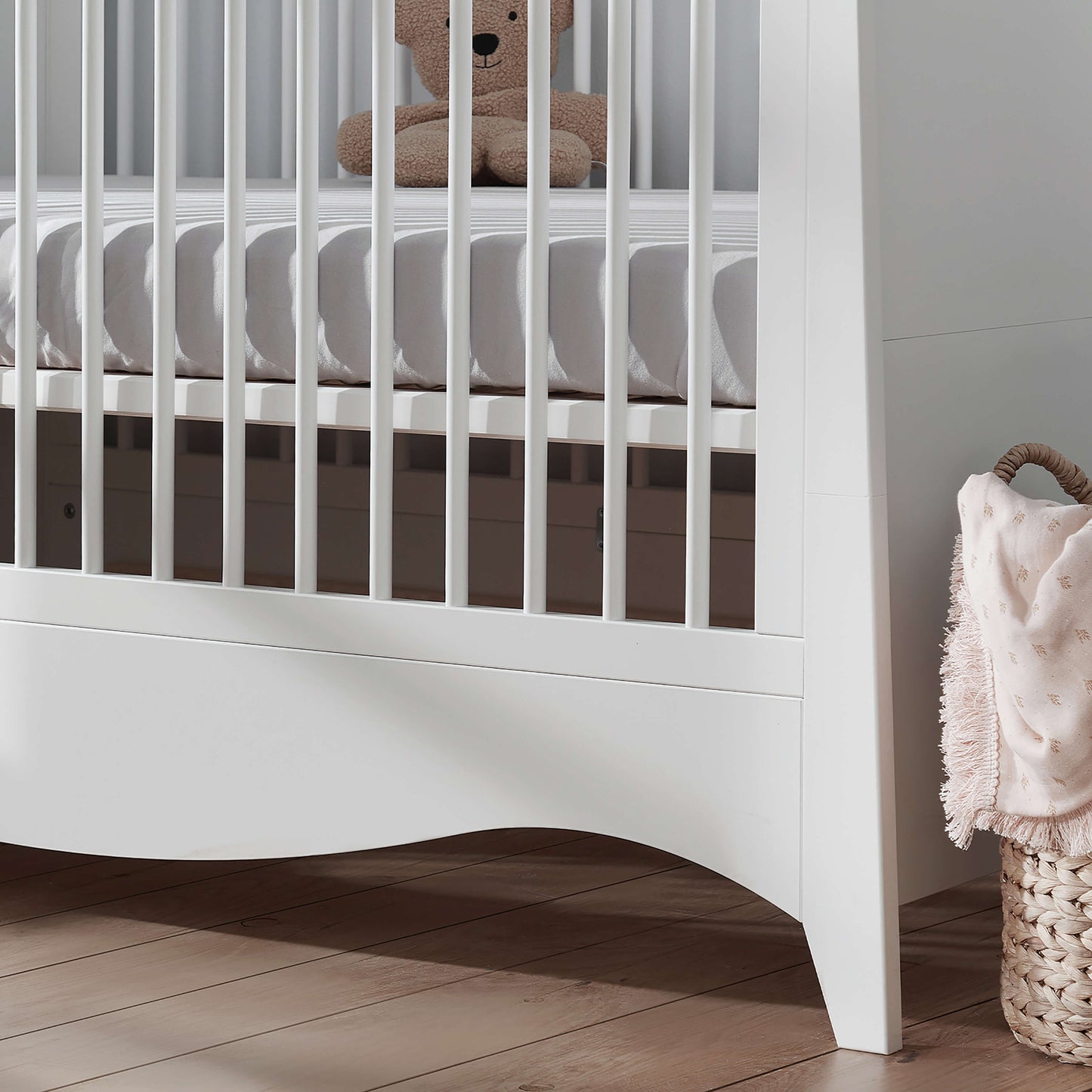 CuddleCo Clara 2pc Set 3 Drawer Dresser & Cot Bed - White