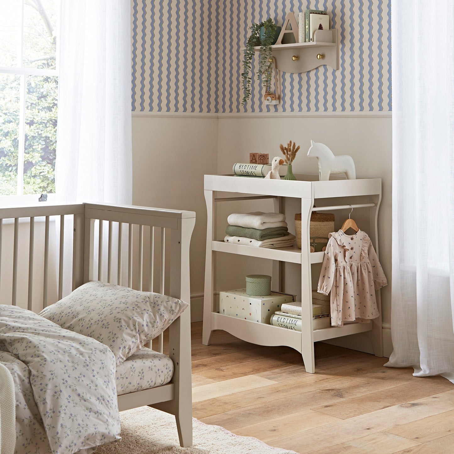 CuddleCo Clara Mini 2 Piece Changer and Cot Bed- Cashmere/Ash