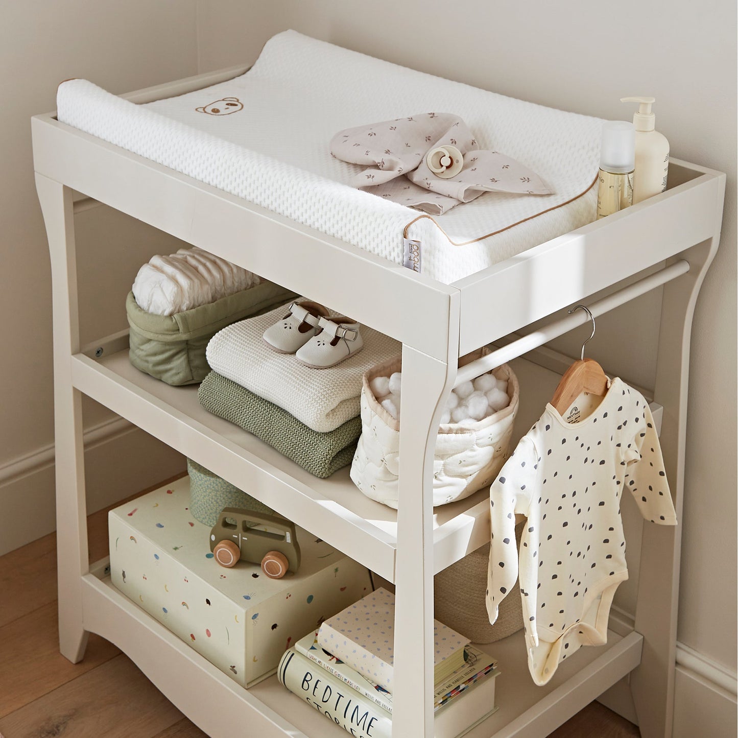 CuddleCo Clara Mini 2 Piece Changer and Cot Bed- Cashmere/Ash