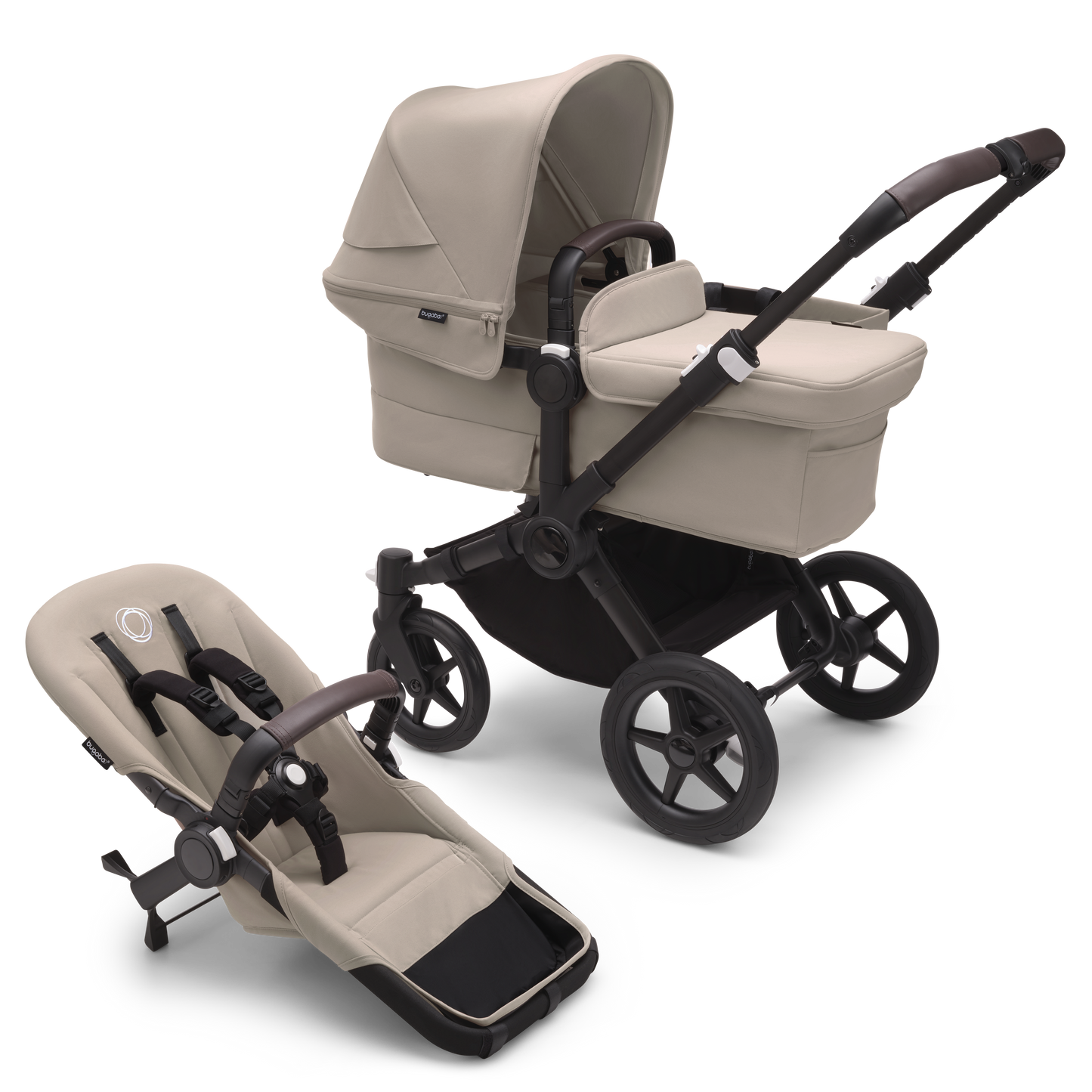 Bugaboo Donkey 5 Mono Complete & Free Bugaboo Giraffe Baby Rocker - Black/Taupe