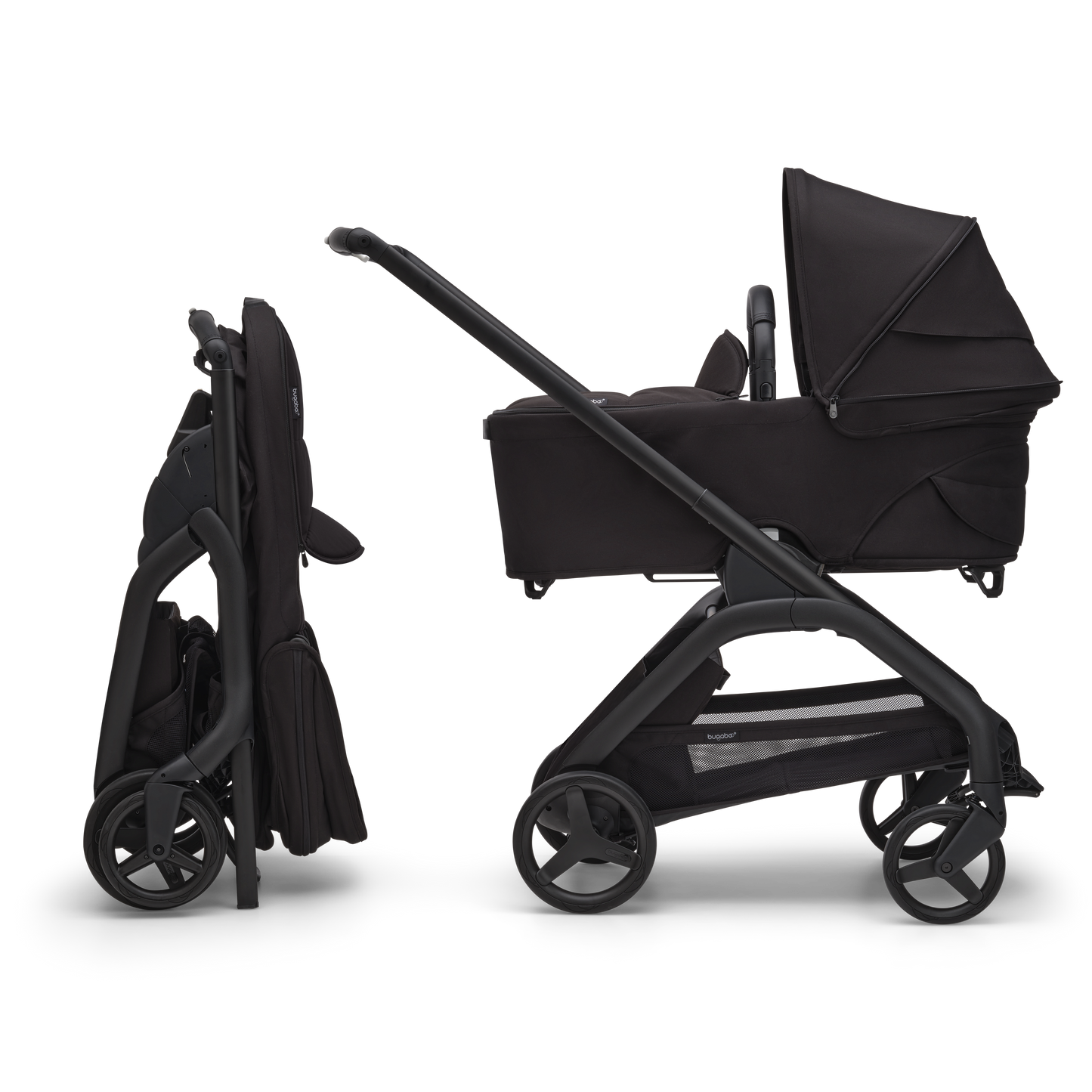 Bugaboo Dragonfly Complete Bundle & Free Bugaboo Giraffe Baby Rocker - Black/Midnight Black