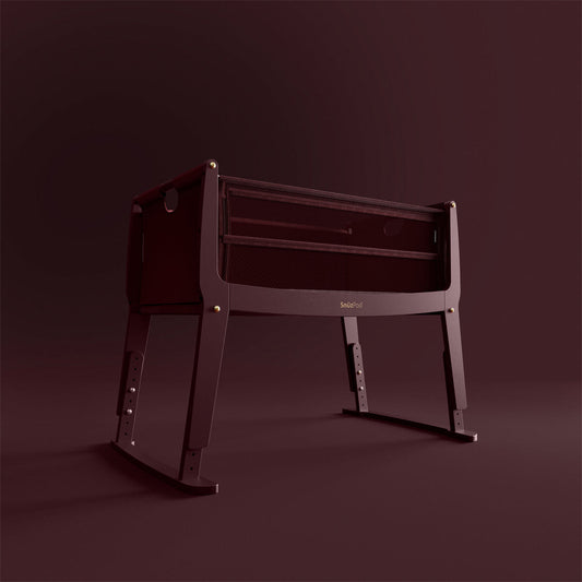 SnuzPod Studio Bedside Crib with mattress - Rome Burgundy