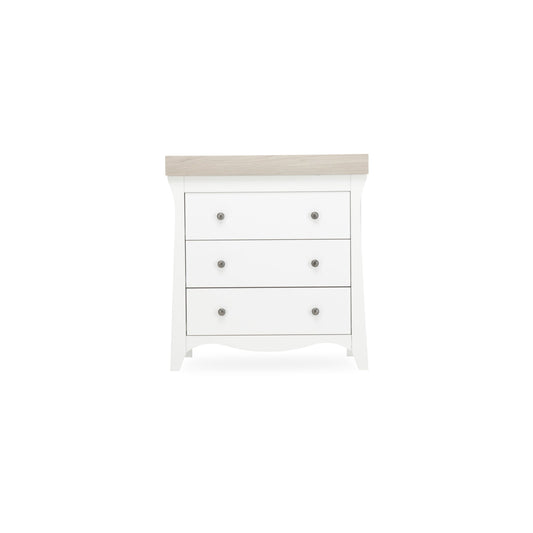 CuddleCo Clara 3 Drawer Dresser & Changer - White/Ash