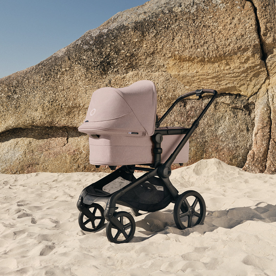 Bugaboo Fox 5 Renew Complete Pushchair Bundle & Free Bugaboo Giraffe Baby Rocker - Black/Desert Taupe Melange