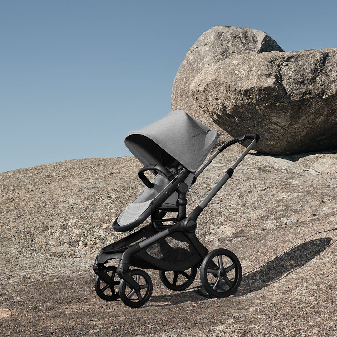 Bugaboo Fox 5 Renew Complete Pushchair Bundle & Free Bugaboo Giraffe Baby Rocker - Graphite/Moon-Grey