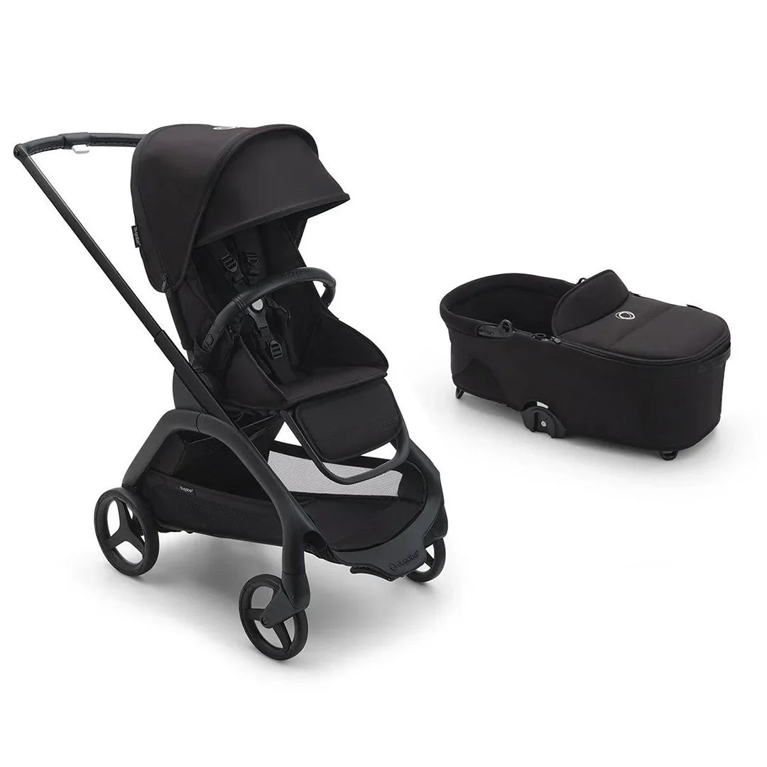 Bugaboo Dragonfly Pushchair & Free Bugaboo Giraffe Baby Rocker - Black/Midnight Black