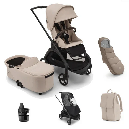 Bugaboo Dragonfly Complete Bundle & Free Bugaboo Giraffe Baby Rocker- Black/Desert Taupe