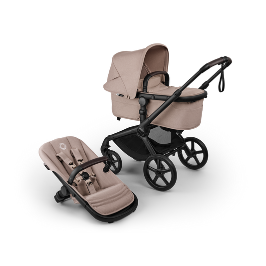 Bugaboo Fox 5 Renew Complete & Free Bugaboo Giraffe Baby Rocker - Black/Desert Taupe Melange